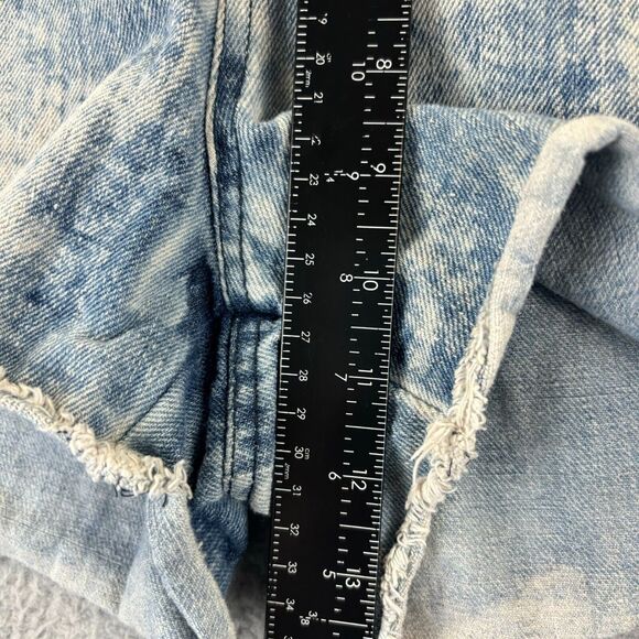 VTG Seventeen Jean Shorts Sz 11 Patriotic Distressed Cut Off Denim Blue Striped - Picture 7 of 12